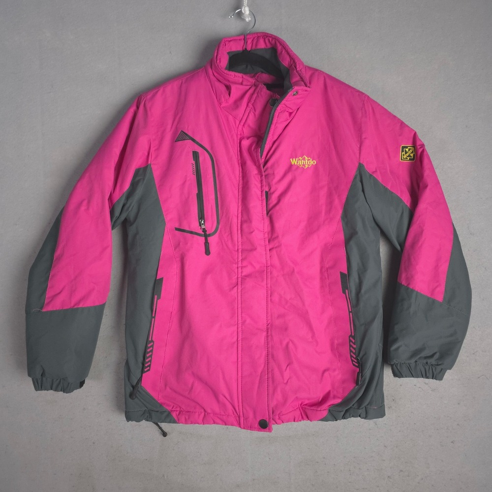Wantdo Womens Pink Gray‎ Waterproof Fleece Lined Winter Ski Jacket Size Small